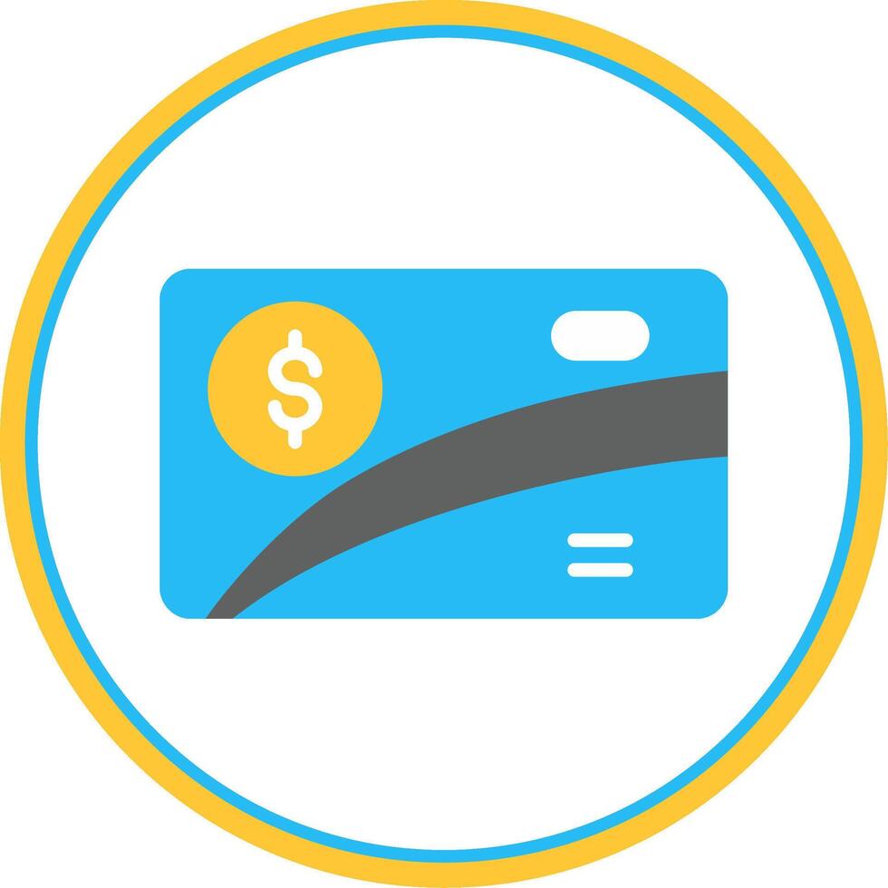 Prepaid Card Flat Circle Icon vector