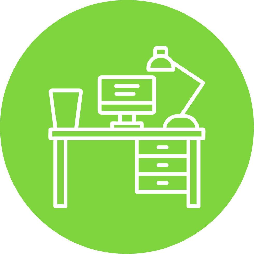 Work Table Multi Color Circle Icon vector