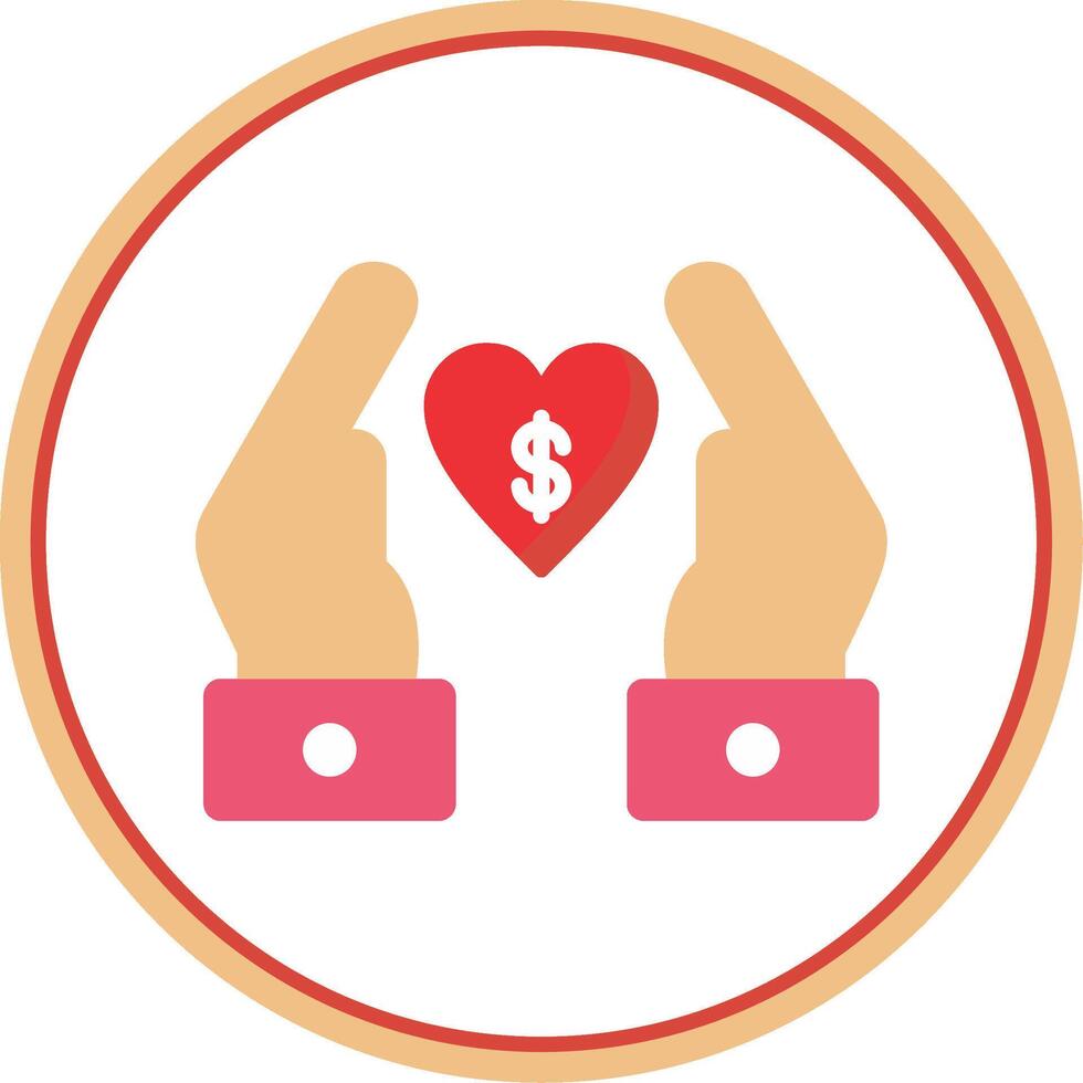 Chrity Donation Flat Circle Icon vector