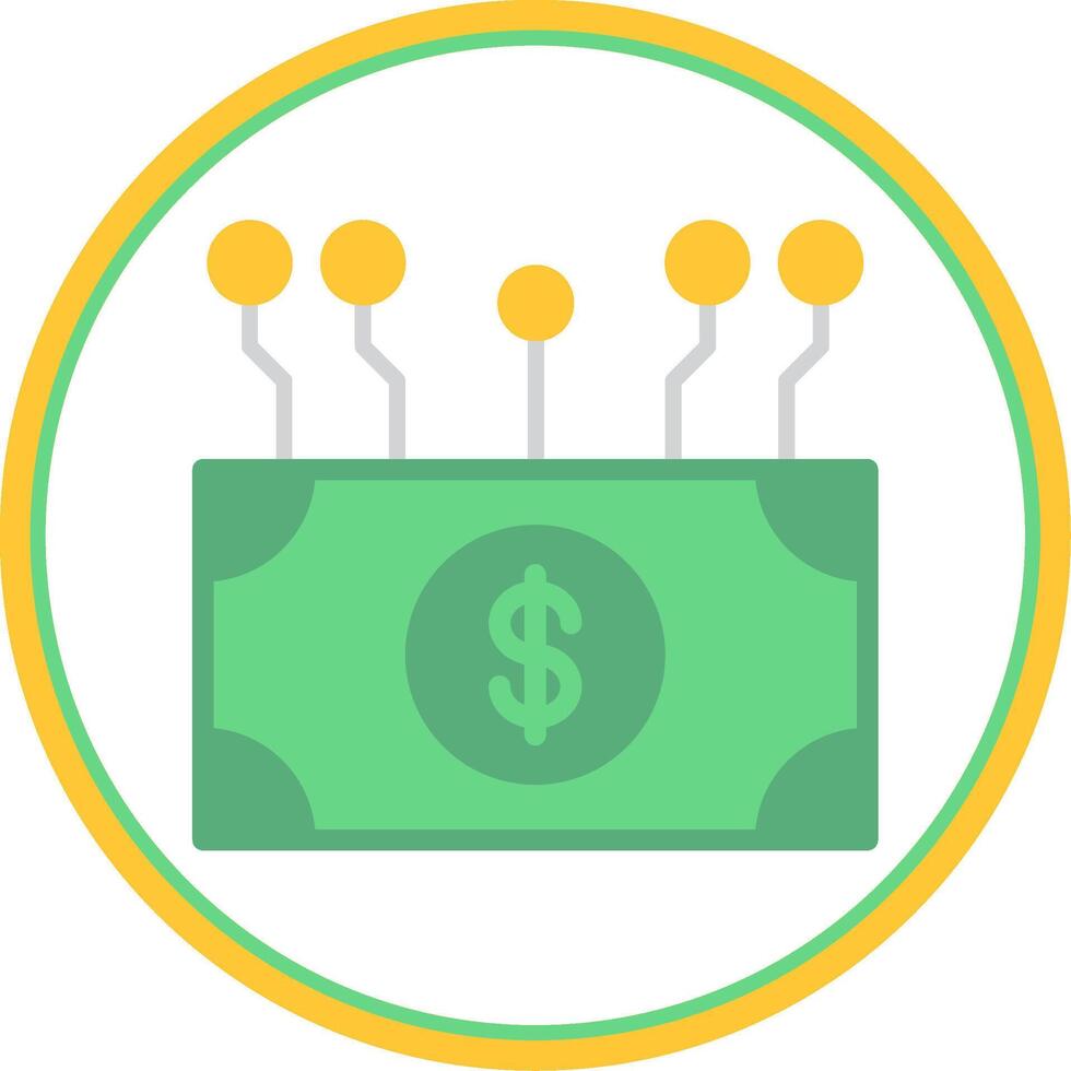 Electronic Money Flat Circle Icon vector