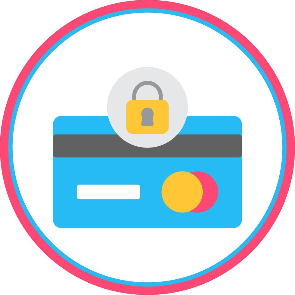 Credit Card Security Flat Circle Icon vector
