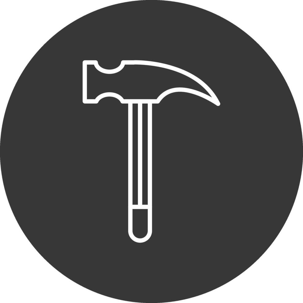 Hammer Line Inverted Icon Design vector