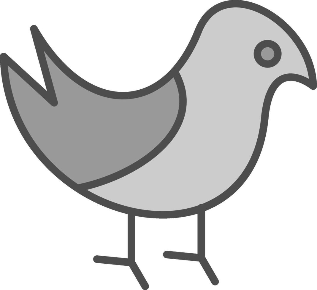 Bird Line Filled Greyscale Icon Design vector