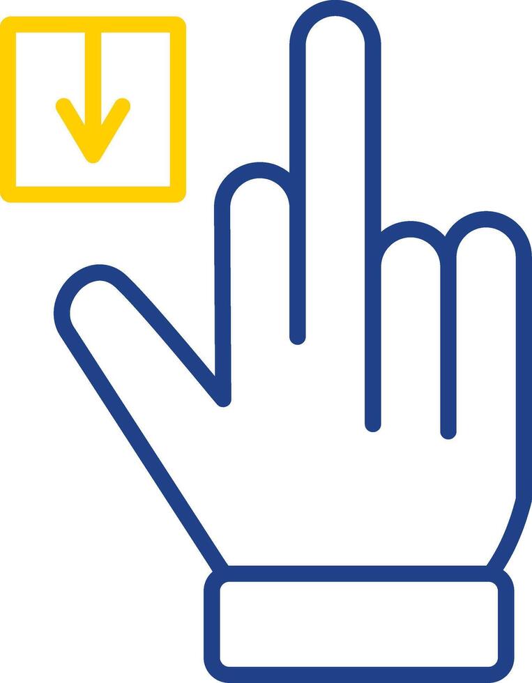 Tap Down Line Two Colour Icon Design vector