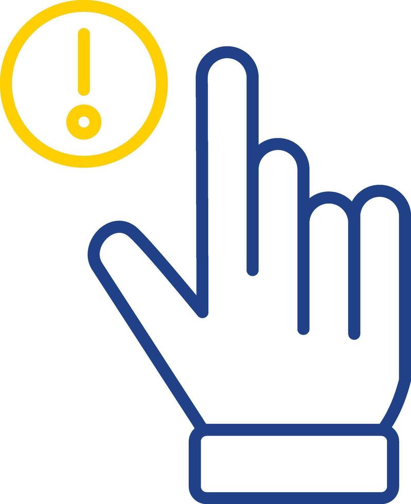 Hand Alert Line Two Colour Icon Design vector