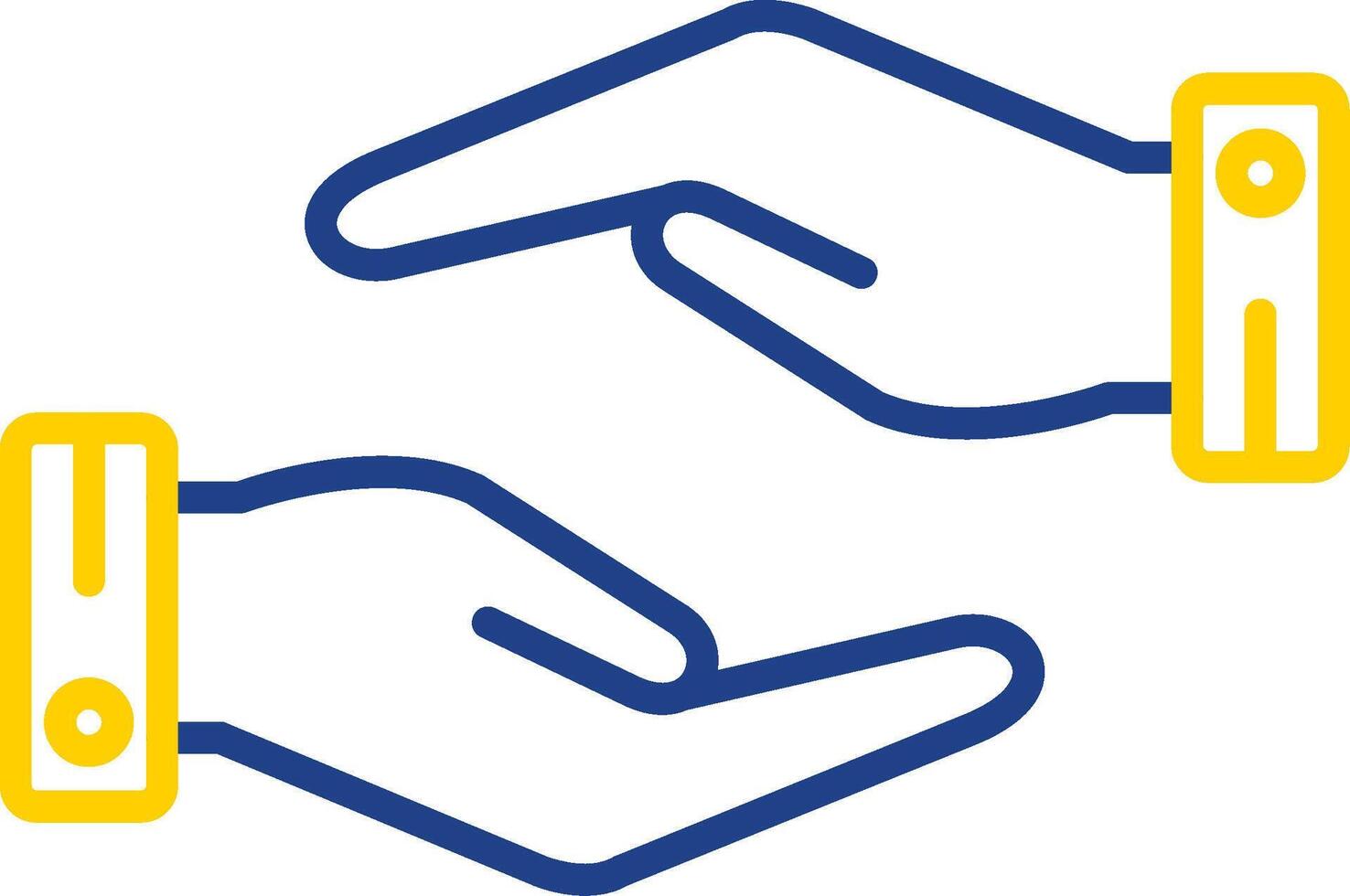 Support Hands Gesture Line Two Colour Icon Design vector