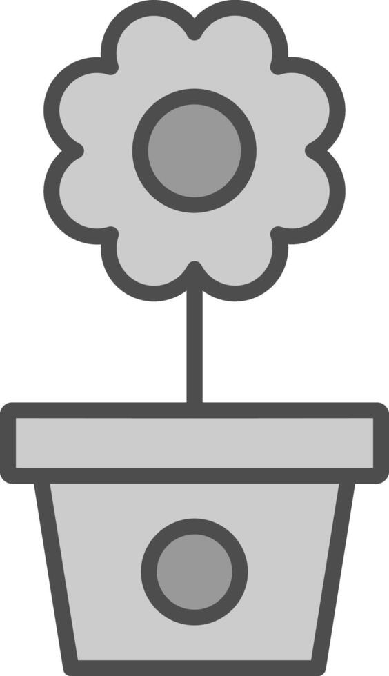 Flower Pot Line Filled Greyscale Icon Design vector