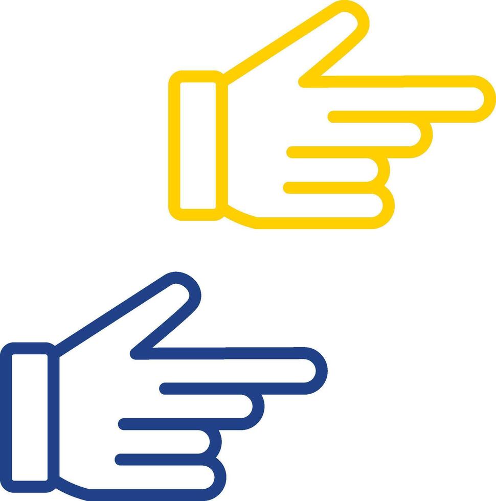Pointing Right Line Two Colour Icon Design vector