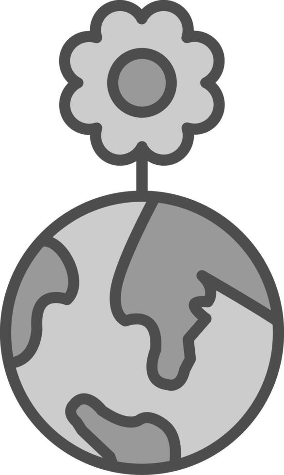 World Line Filled Greyscale Icon Design vector