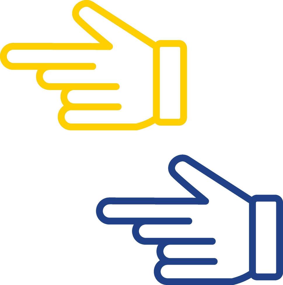 Pointing Left Line Two Colour Icon Design vector