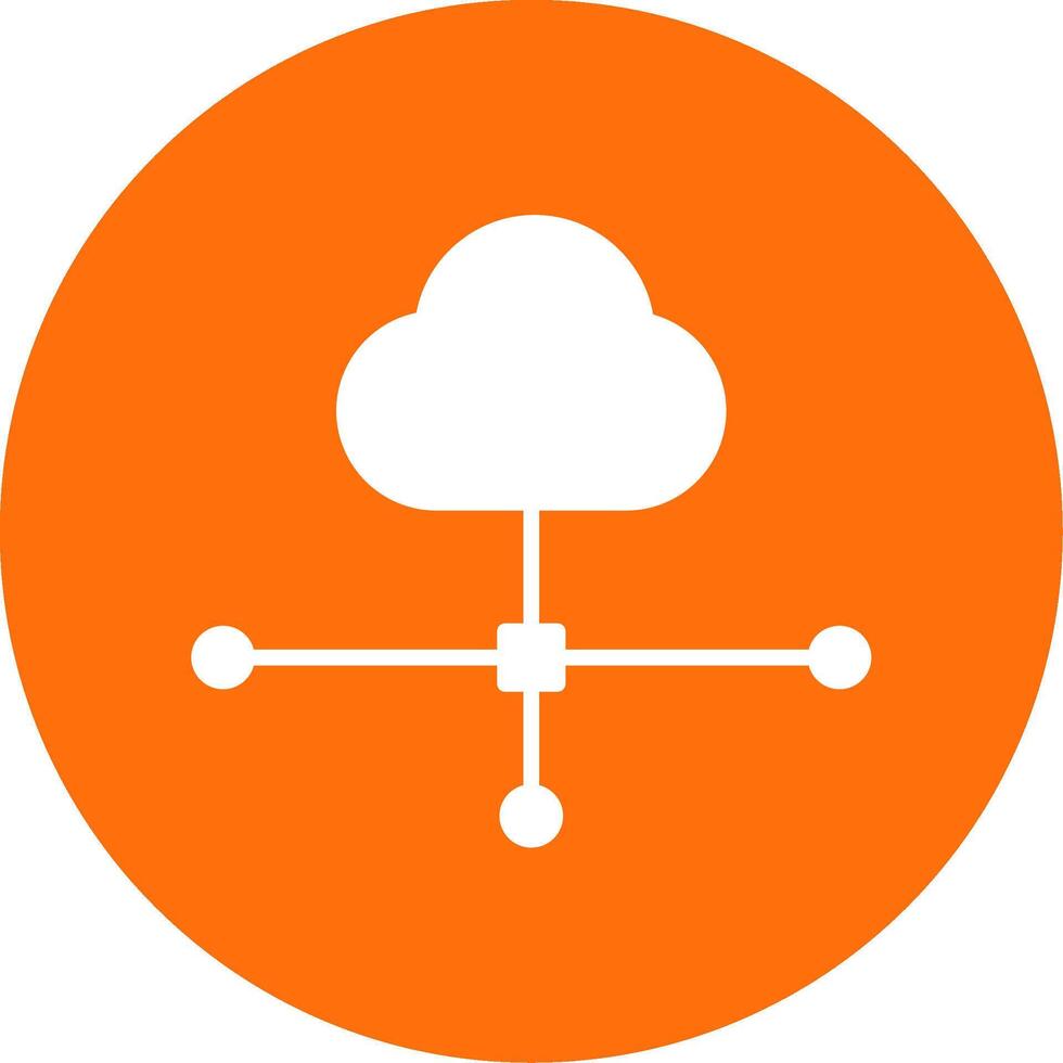 Cloud Connection Multi Color Circle Icon vector