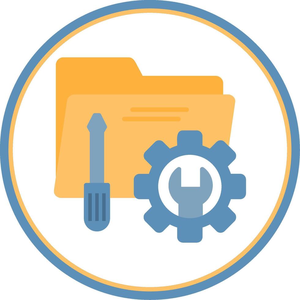 Tech Services Flat Circle Icon vector