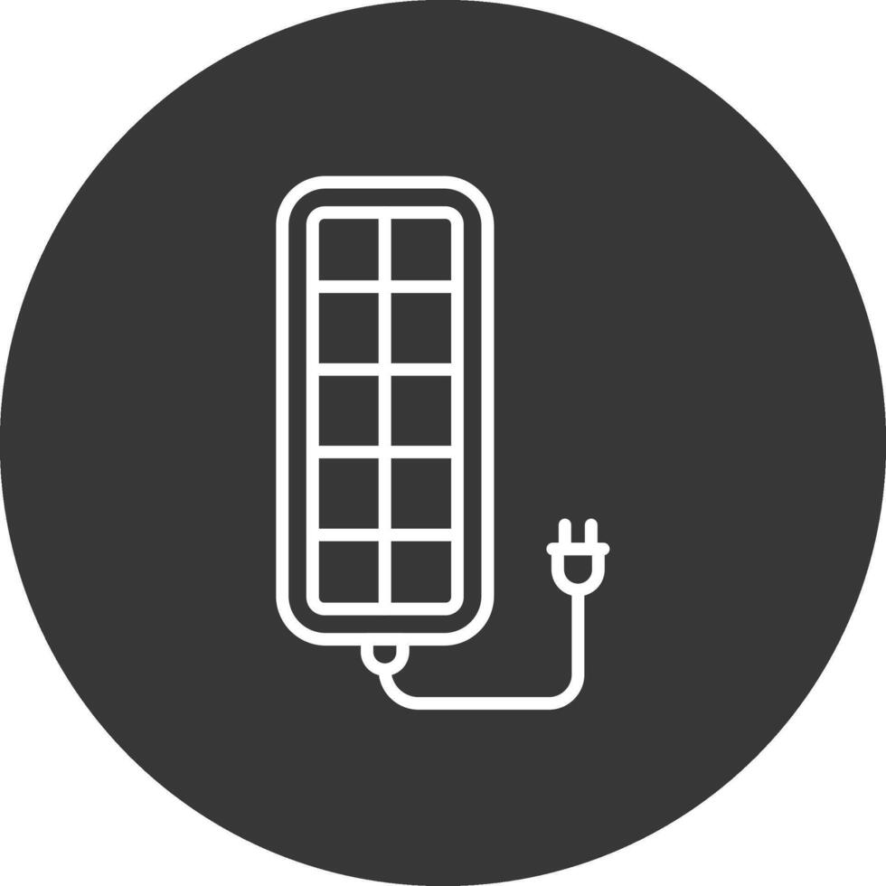 solar panel línea invertido icono diseño vector