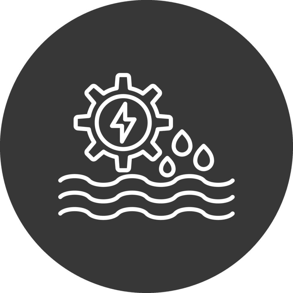 Hydro Power Line Inverted Icon Design vector