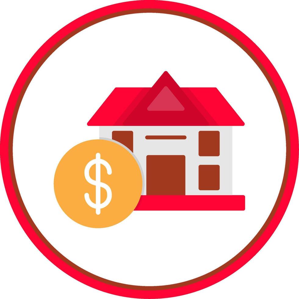 Home Value Flat Circle Icon vector