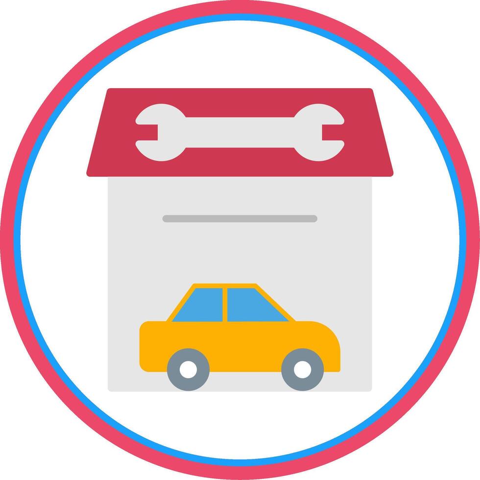 Garage Flat Circle Icon vector