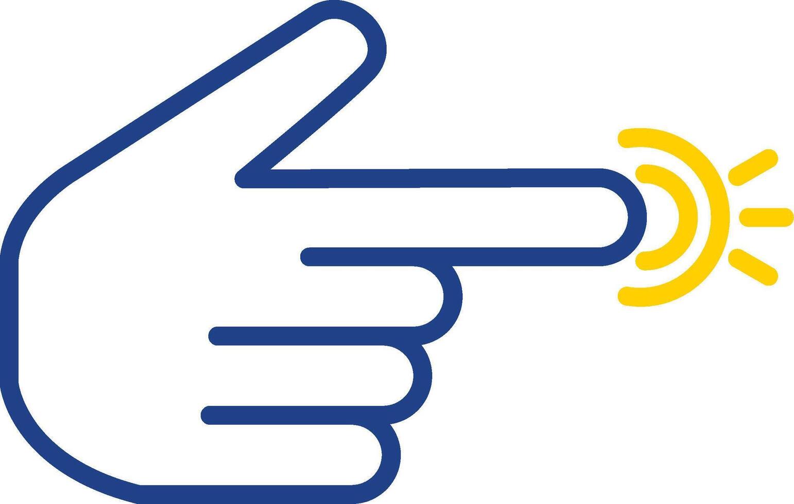 Pointing Right Line Two Colour Icon Design vector