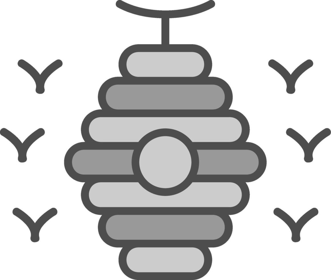 Bee Hive Line Filled Greyscale Icon Design vector
