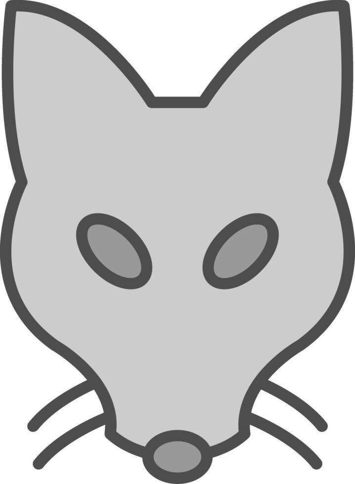 Fox Line Filled Greyscale Icon Design vector
