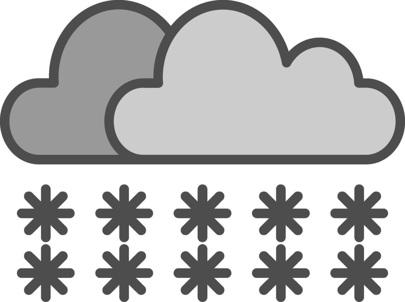 nieve línea lleno escala de grises icono diseño vector