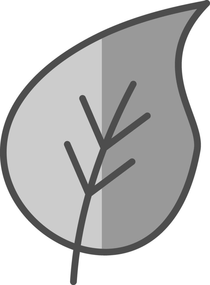Leaf Line Filled Greyscale Icon Design vector