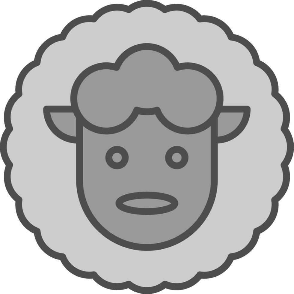 Sheep Line Filled Greyscale Icon Design vector