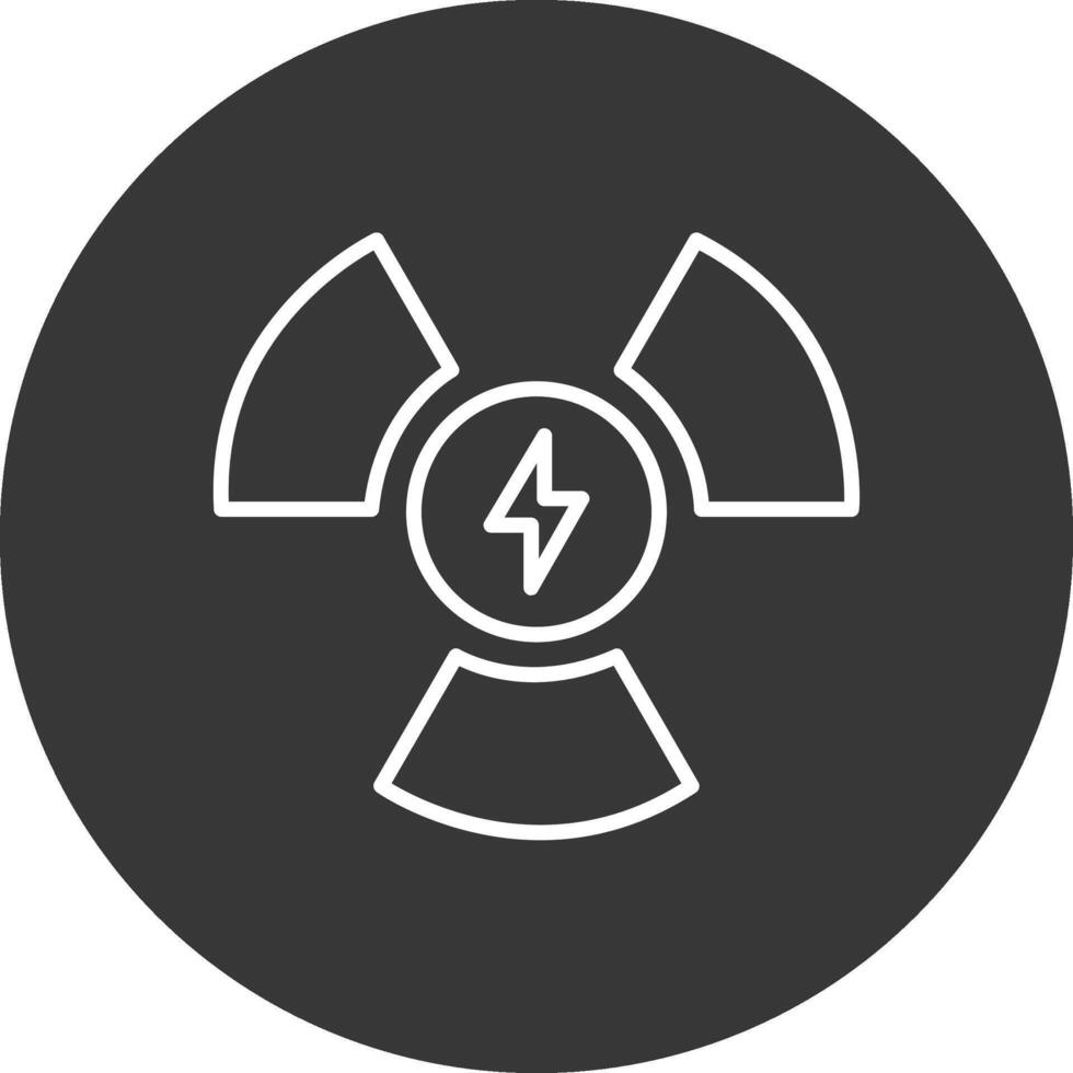 Nuclear Power Line Inverted Icon Design vector