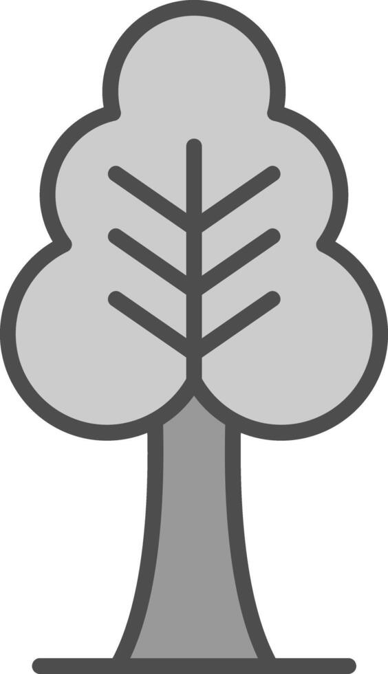 Tree Line Filled Greyscale Icon Design vector