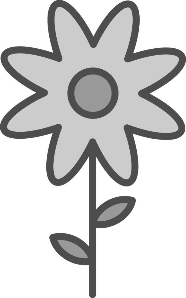 Flower Line Filled Greyscale Icon Design vector