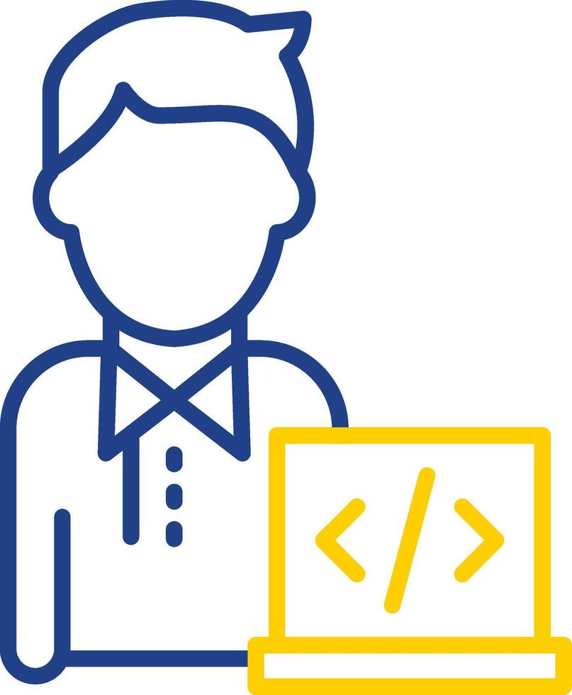 programador línea dos color icono diseño vector