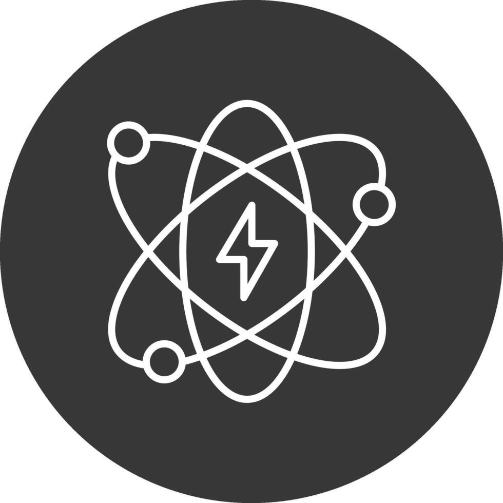 Atomic Energy Line Inverted Icon Design vector