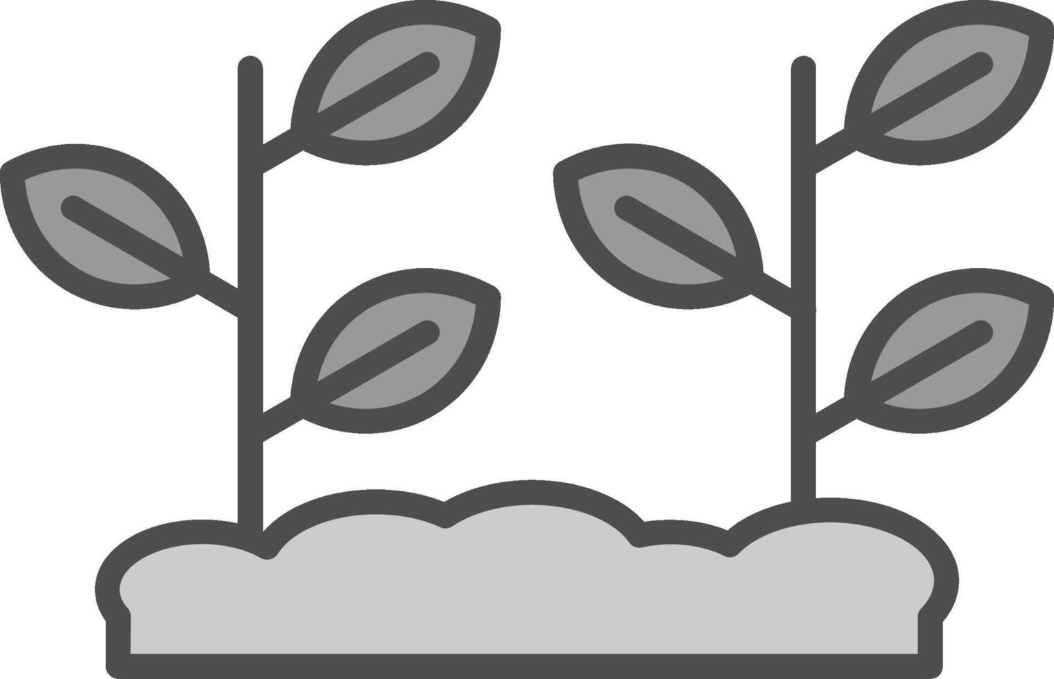 plantas línea lleno escala de grises icono diseño vector