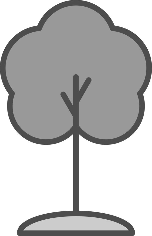 árbol línea lleno escala de grises icono diseño vector