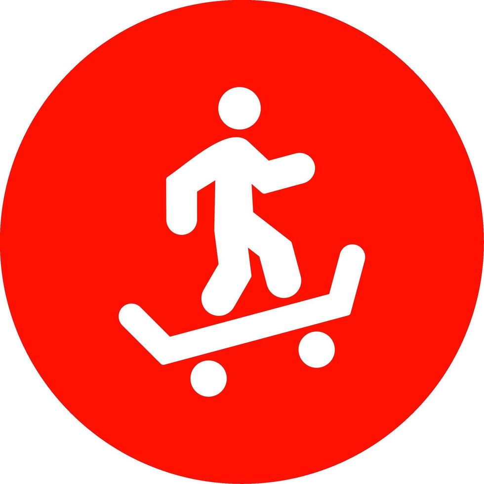 Skateboarding Multi Color Circle Icon vector