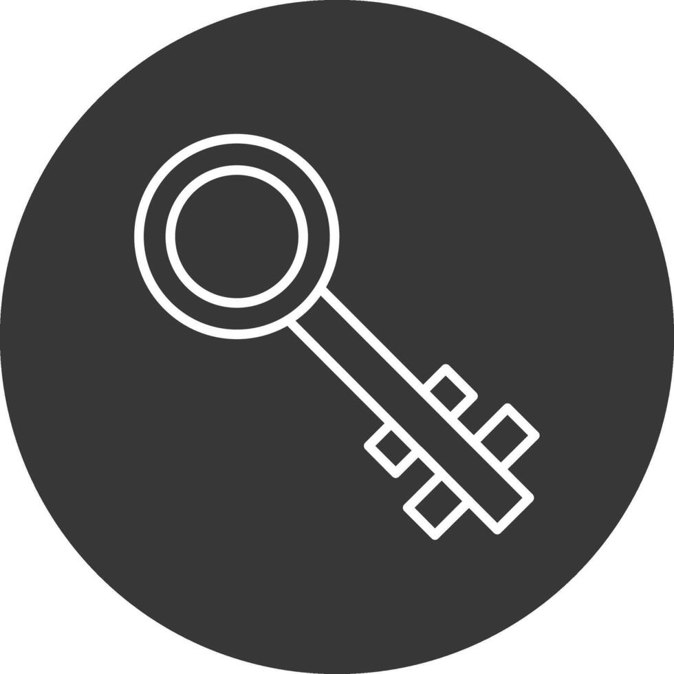 Key Line Inverted Icon Design vector