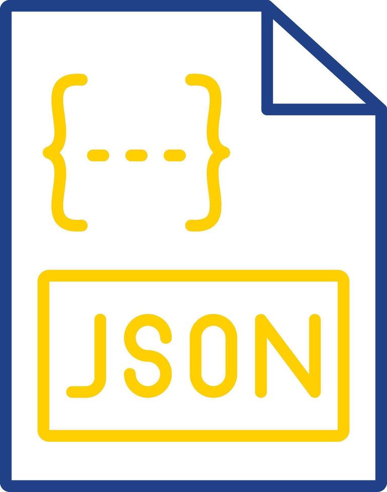 Json Line Two Colour Icon Design vector