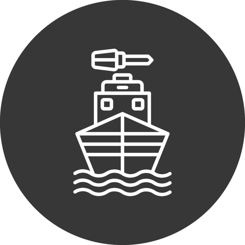 barco línea invertido icono diseño vector