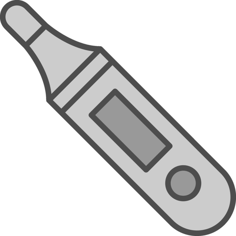 Thermometer Line Filled Greyscale Icon Design vector