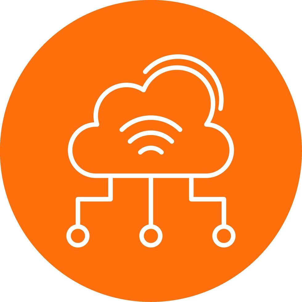 Cloud Computing Multi Color Circle Icon vector