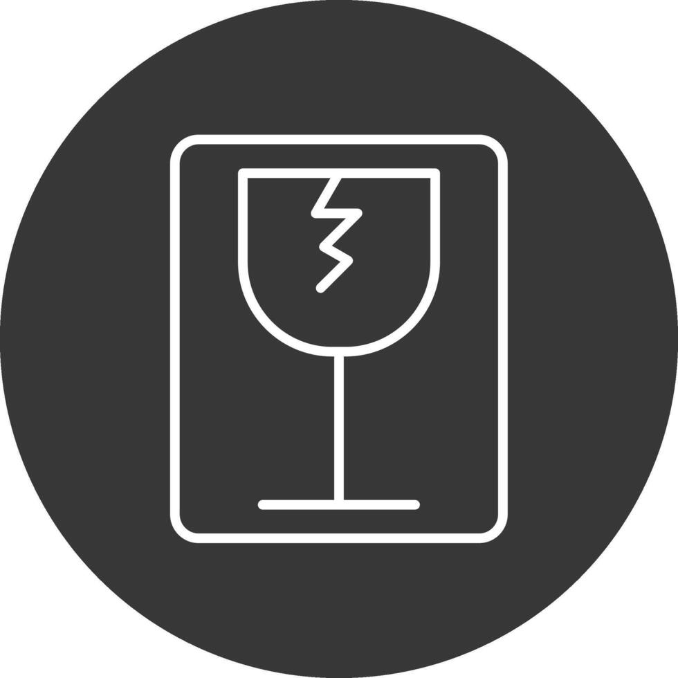 Fragile Line Inverted Icon Design vector