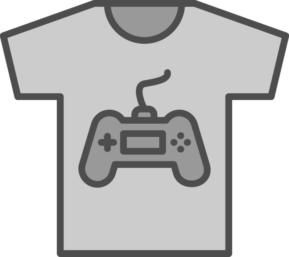 Tshirt Line Filled Greyscale Icon Design vector