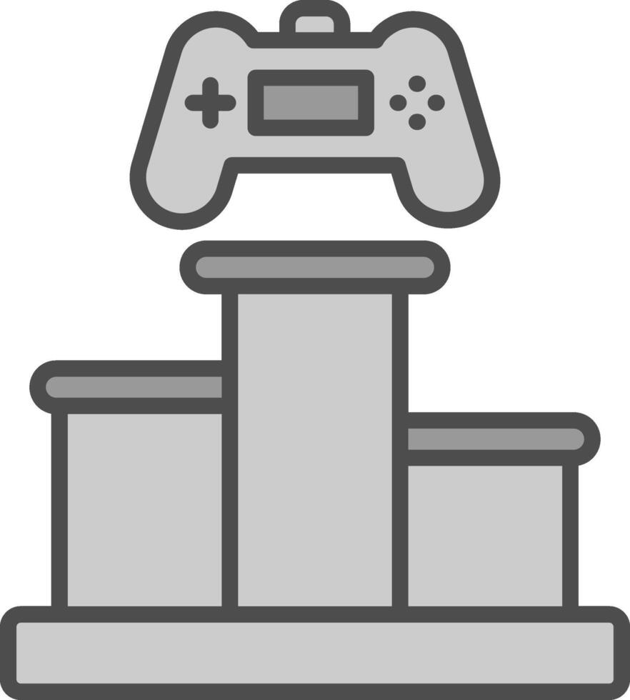 podio línea lleno escala de grises icono diseño vector