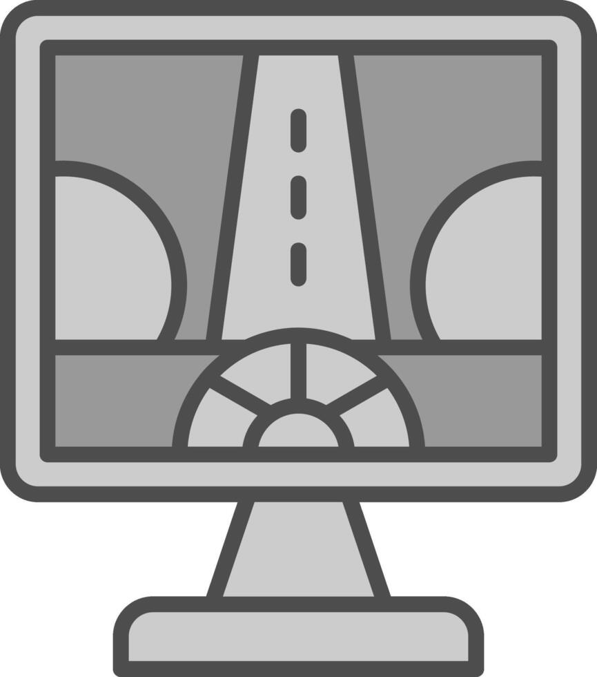 conducción controlar línea lleno escala de grises icono diseño vector