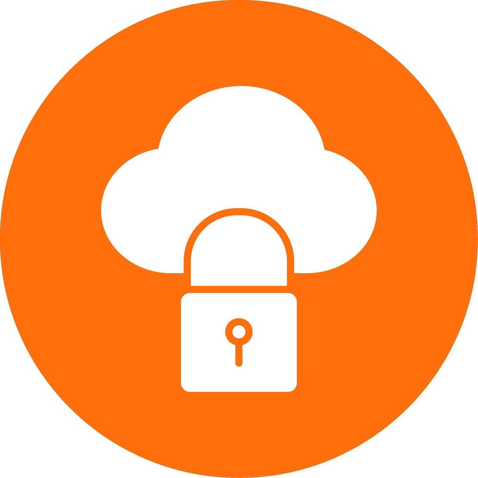 Cloud Lock Multi Color Circle Icon vector