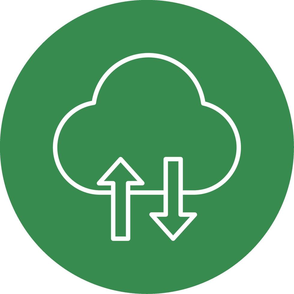 Cloud Data Transfer Multi Color Circle Icon vector