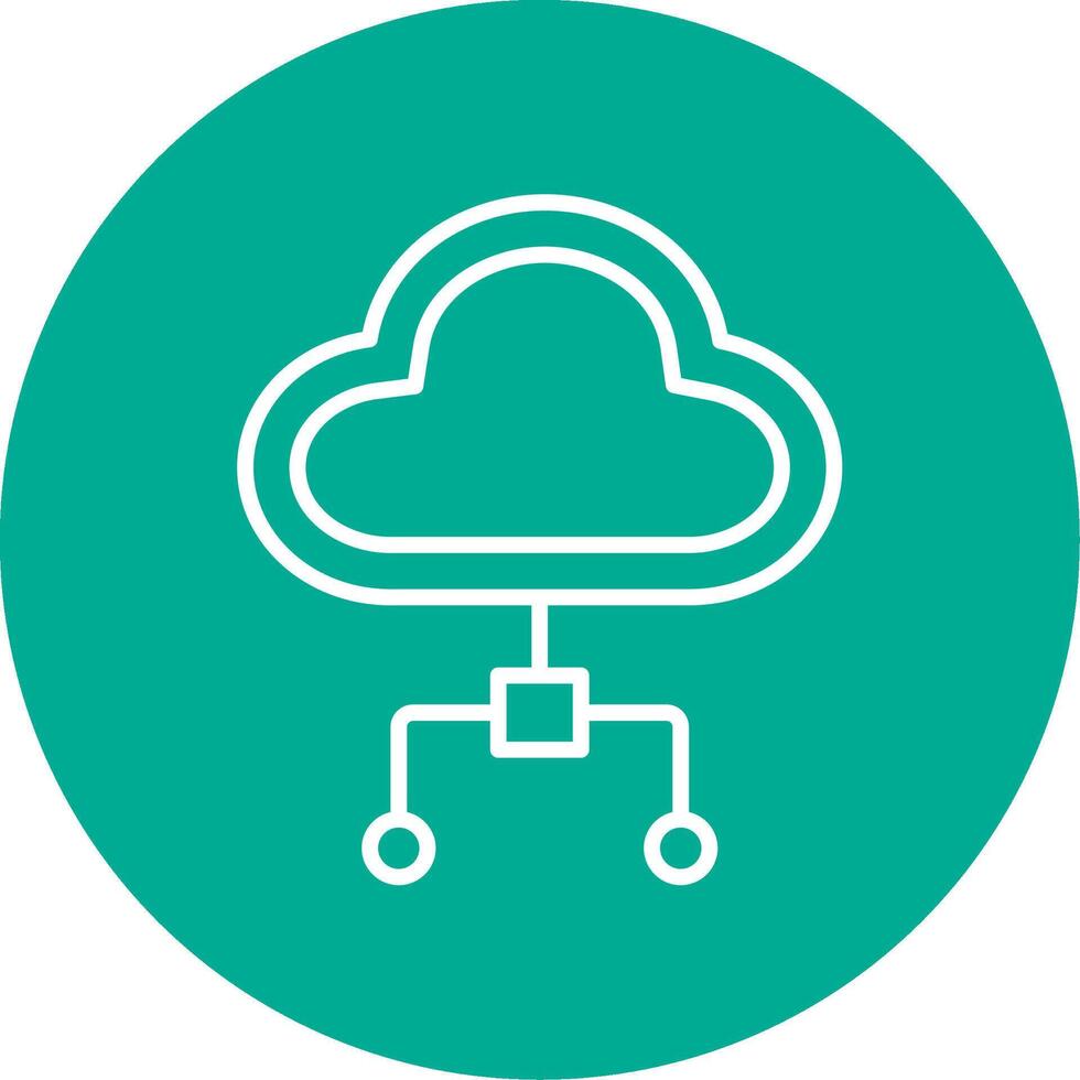 Cloud Computing Multi Color Circle Icon vector