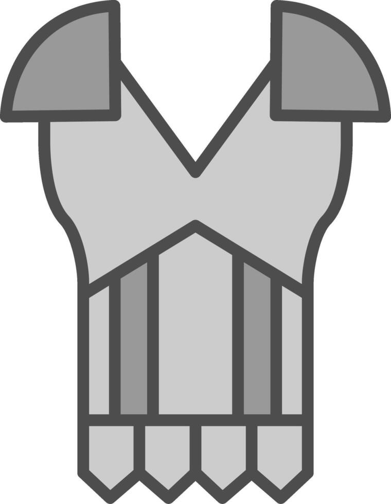 Armour Line Filled Greyscale Icon Design vector