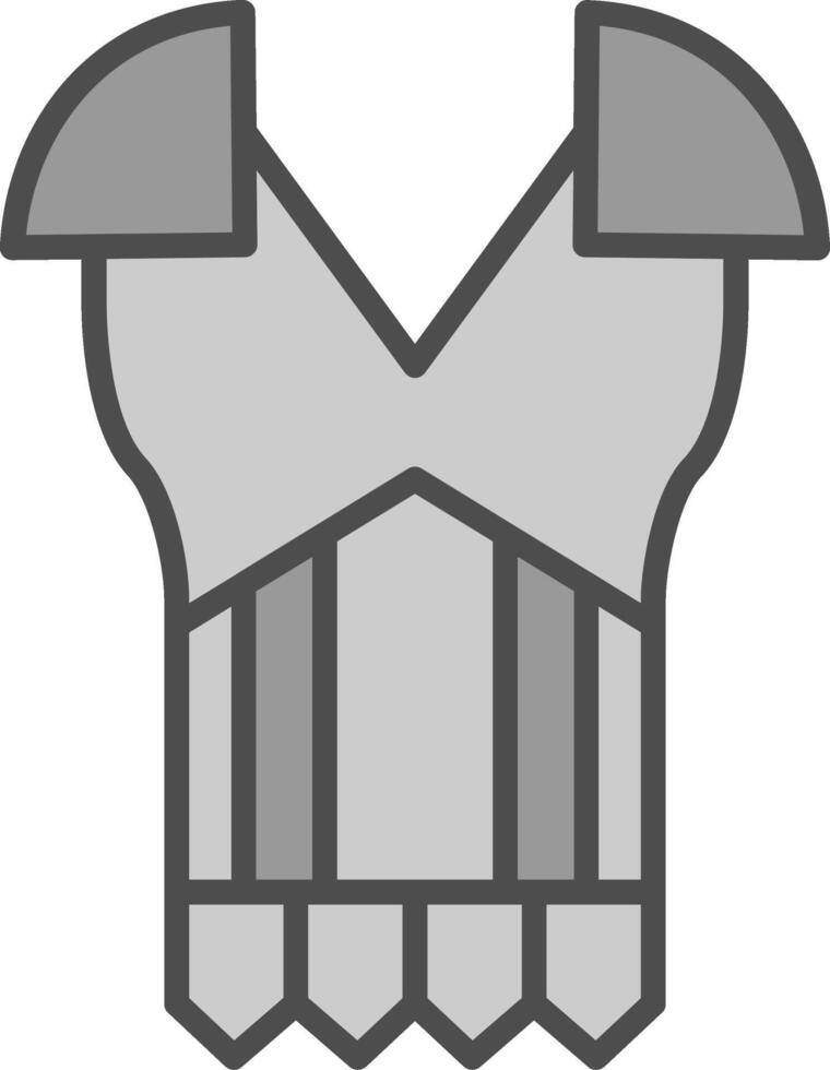 Armour Line Filled Greyscale Icon Design vector