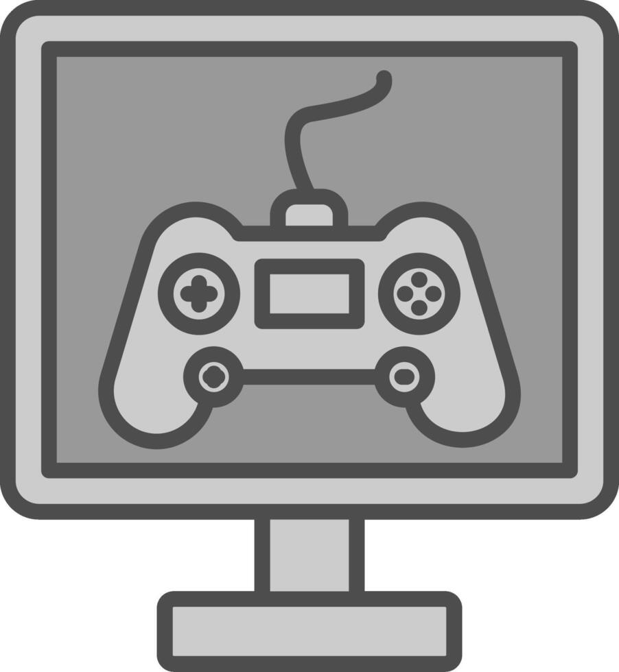 Gaming Line Filled Greyscale Icon Design vector