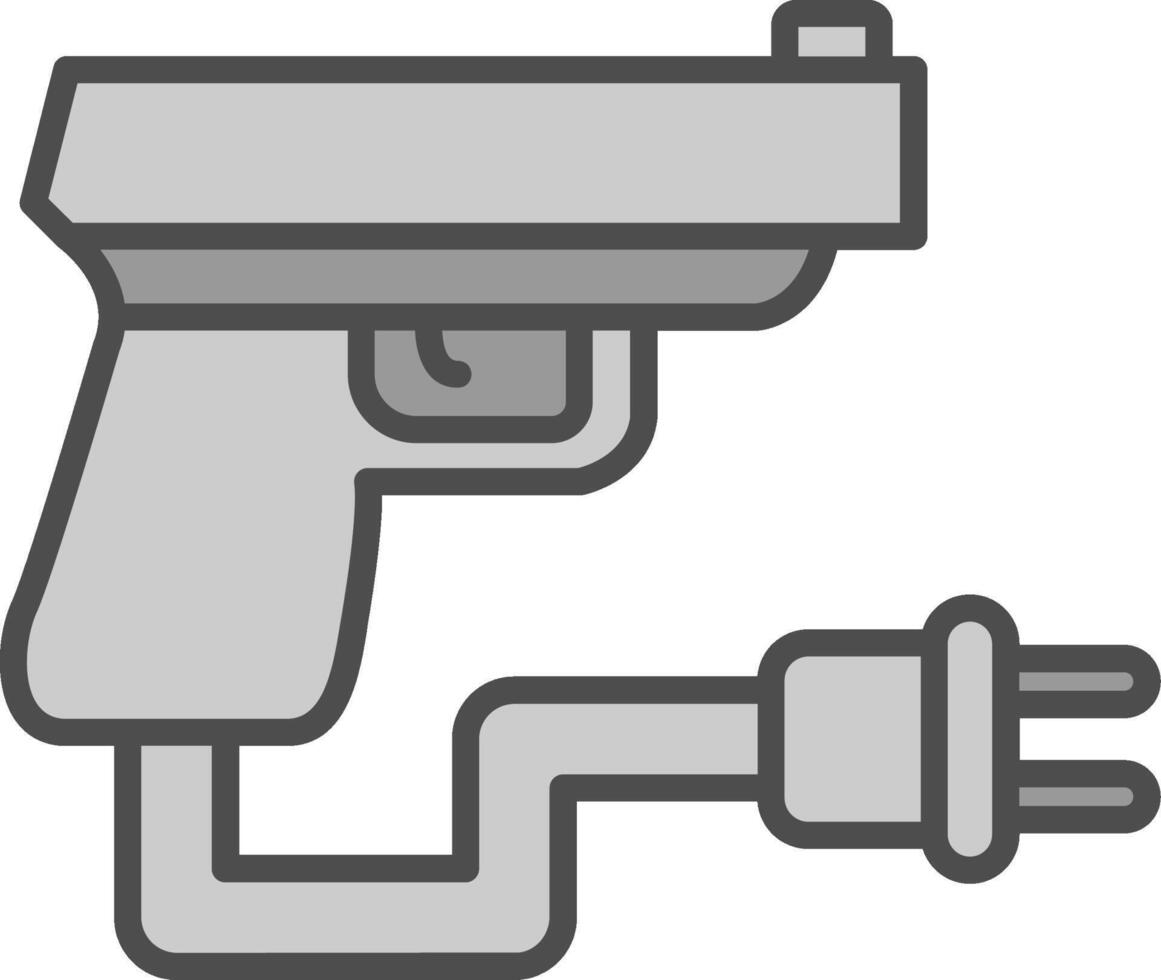 Gun Line Filled Greyscale Icon Design vector